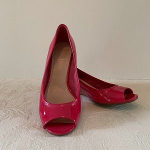 Cole Haan Pink Patent Leather Peep Toe Shoes